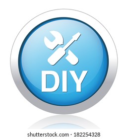 shiny icon with white design on blue  background