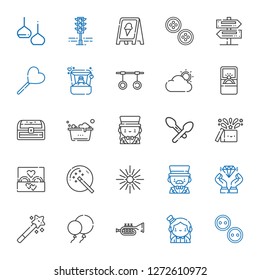 shiny icons set. Collection of shiny with buttons, magician, trumpet, balloons, magic wand, diamond, star, wedding ring, magic, spoon, washing. Editable and scalable shiny icons.