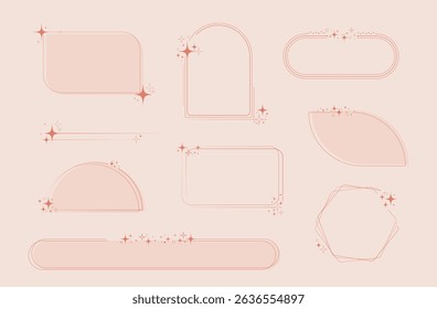 Shiny illustration stars frame set