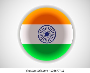 glänzende indische Flagge, Hintergrund einzeln auf Weiß. EPS10.