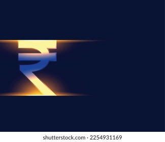 shiny indian rupee digital money background with text space vector 