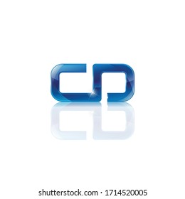 Shiny initial letter cd lettermark logo template design vector image isolated on a white background