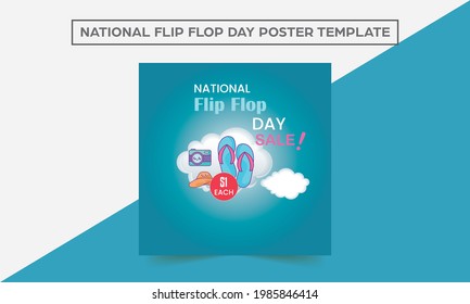 Shiny iridescent glitter Australian Thongs (Flip Flops). flip flop day flyer template. Independence day. Template for greeting card.