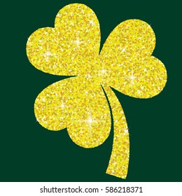 Shiny iridescent glitter shamrock in vector format.