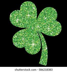 Shiny iridescent glitter shamrock in vector format.