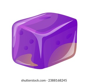 Shiny jelly candy shape, isolated icon of taste sweet dessert for kids. Delicious meal with high content of sugar. Chewy marmalade with fruit blueberry taste. Shop assortment. Vector in flat style