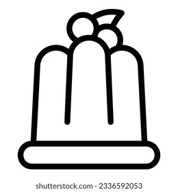 Shiny jelly icon outline vector. Sweet bean. Gelatin gum