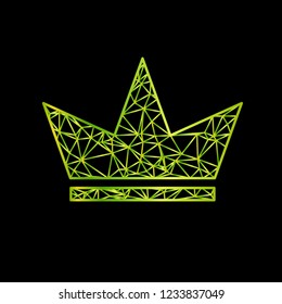 Shiny knitted crown triangular ornament