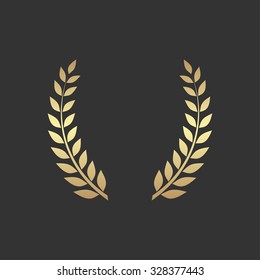 Shiny laurel wreath icon - vector illustration