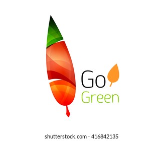 Shiny leaf icon. Vector illustration