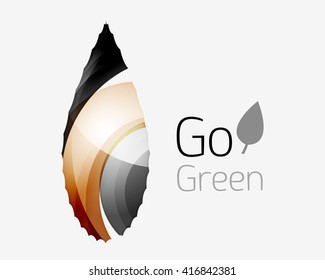 Shiny leaf icon. Vector illustration