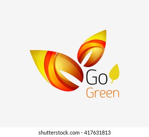Shiny leaf icon. Vector illustration