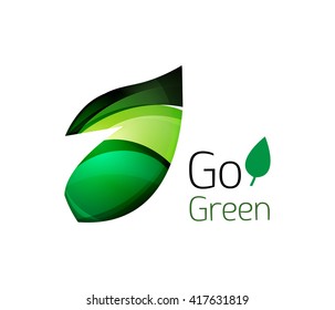 Shiny leaf icon. Vector illustration