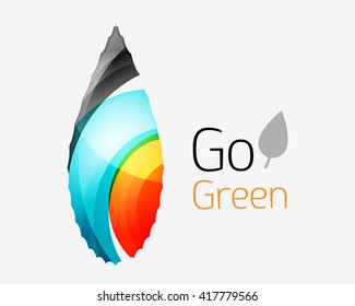 Shiny leaf icon. Vector illustration