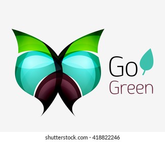 Shiny leaf icon. Vector illustration