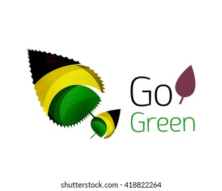 Shiny leaf icon. Vector illustration