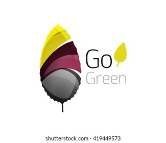Shiny leaf icon. Vector illustration