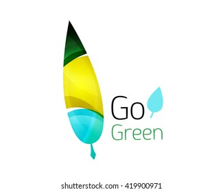Shiny leaf icon. Vector illustration