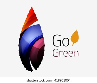 Shiny leaf icon. Vector illustration