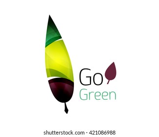Shiny leaf icon. Vector illustration