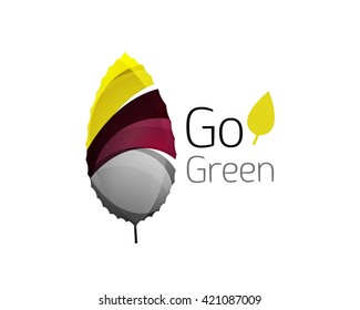 Shiny leaf icon. Vector illustration