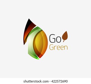 Shiny leaf icon. Vector illustration
