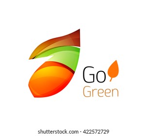 Shiny leaf icon. Vector illustration