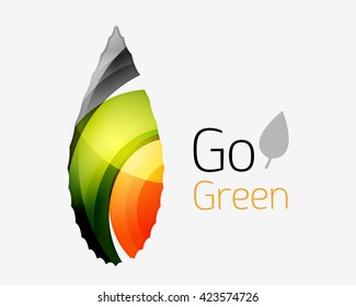 Shiny leaf icon. Vector illustration