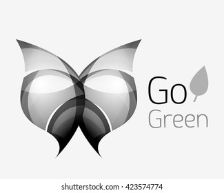 Shiny leaf icon. Vector illustration