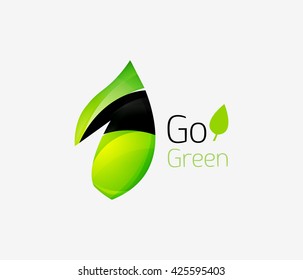 Shiny leaf icon. Vector illustration