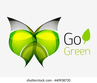 Shiny leaf icon. Vector illustration
