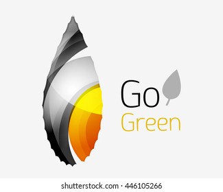 Shiny leaf icon. Vector illustration