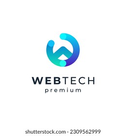 shiny letter W for internet and website logo design