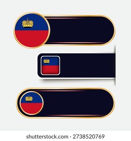 Shiny Liechtenstein Flag Banners Set