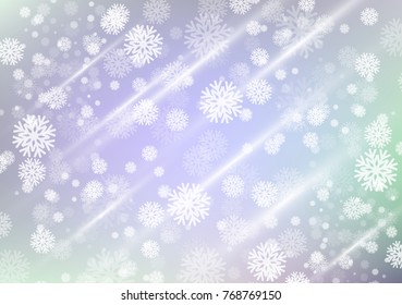 Shiny Light Blue and purple Winter Background with Snow flakes,Cool falling and christmas day concept,design for Wallpaper and other,Vector,Illustration.