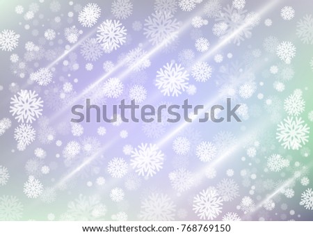 Shiny Light Blue and purple Winter Background with Snow flakes,Cool falling and christmas day concept,design for Wallpaper and other,Vector,Illustration.