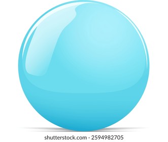 A shiny, light blue spherical vector graphic
