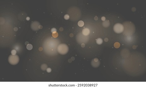 Shiny light bokeh background. Glowing lights effect. Abstract sparkling particles design. Vector