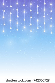 Shiny light bulbs on blue background