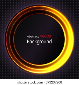 Shiny light gold circles background. Vector brochure template with space for your text.