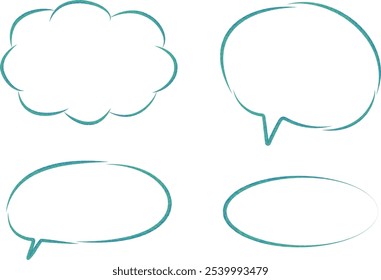 shiny light green art hand drawn speech bubbles set vector