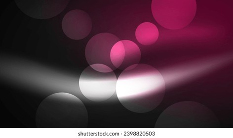 Shiny Light Neon Bubble Circles. Vector illustration For Wallpaper, Banner, Background, Card, Book Illustration, landing page