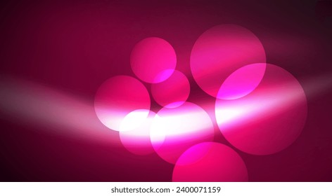 Shiny Light Neon Bubble Circles. Vector illustration For Wallpaper, Banner, Background, Card, Book Illustration, landing page
