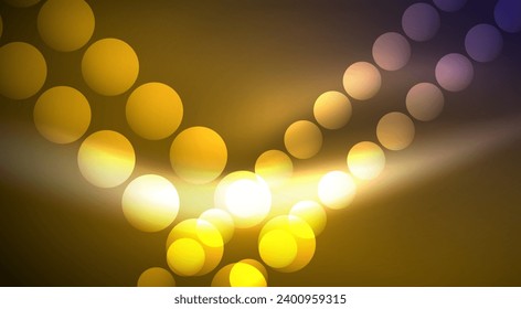 Círculos de burbujas de neón de luz brillante. Ilustración vectorial para fondo de escritorio, pancarta, fondo, tarjeta, ilustración del libro, página de inicio