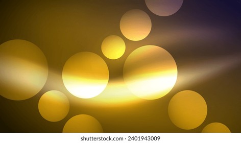 Círculos de burbujas de neón de luz brillante. Ilustración vectorial para fondo de escritorio, pancarta, fondo, tarjeta, ilustración del libro, página de inicio