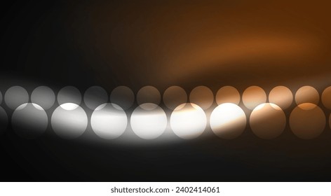 Círculos de burbujas de neón de luz brillante. Ilustración vectorial para fondo de escritorio, pancarta, fondo, tarjeta, ilustración del libro, página de inicio
