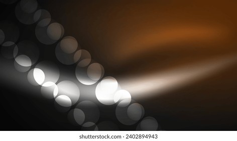 Círculos de burbujas de neón de luz brillante. Ilustración vectorial para fondo de escritorio, pancarta, fondo, tarjeta, ilustración del libro, página de inicio