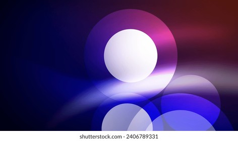 Shiny Light Neon Bubble Circles. Vector illustration For Wallpaper, Banner, Background, Card, Book Illustration, landing page