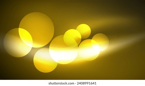 Shiny Light Neon Bubble Circles. Vector illustration For Wallpaper, Banner, Background, Card, Book Illustration, landing page
