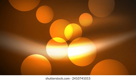 Shiny Light Neon Bubble Circles. Vector illustration For Wallpaper, Banner, Background, Card, Book Illustration, landing page